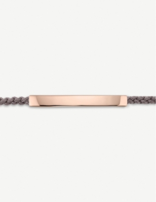 Monica Vinader Linear 18ct Rose Gold-plated Woven Friendship Bracelet In Grey