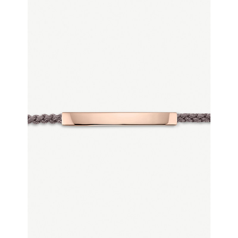 Shop Monica Vinader Men's Grey Linear 18ct Rose Gold-plated Woven Friendship Bracelet