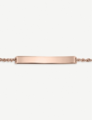 MONICA VINADER: Linear 18ct rose gold-plated and pavé diamond bracelet