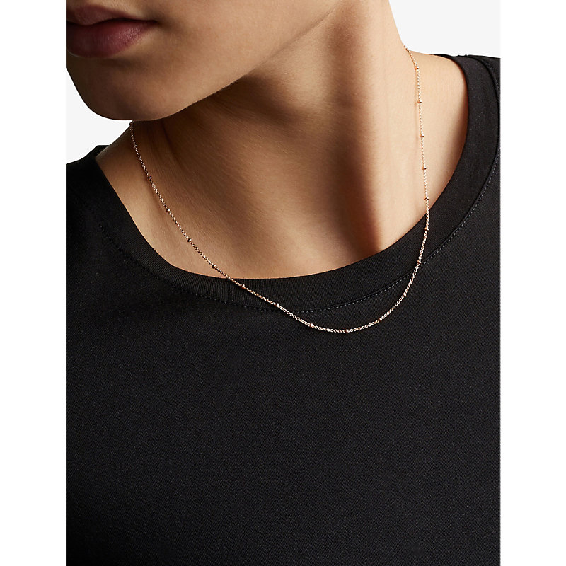 Shop Monica Vinader Womens Rose Gold 18ct Rose-gold Vermeil Chain Necklace