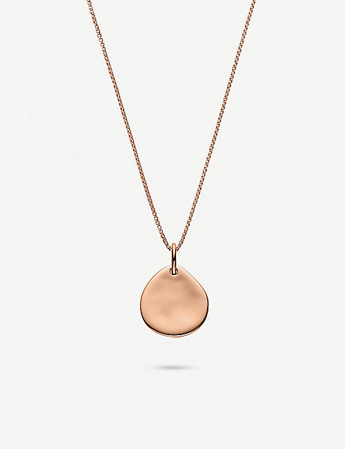 MONICA VINADER: Fine oval box 18ct rose gold-plated vermeil sterling silver chain