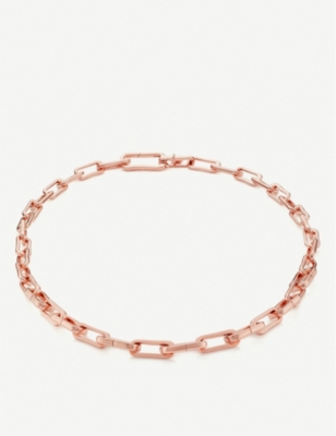MONICA VINADER: Alta Capture Charm 18ct rose gold-vermeil link necklace