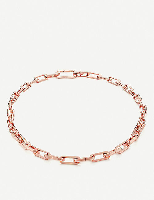 MONICA VINADER: Alta Capture Charm 18ct rose gold-vermeil link necklace
