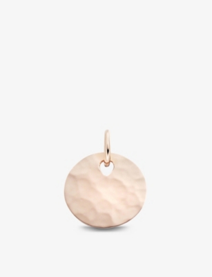 Monica Vinader Ziggy 18ct Rose Gold-plated Vermeil Silver Round Pendant In Gold