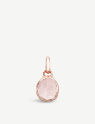 MONICA VINADER: Siren 18ct rose-gold and rose quartz pendant