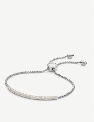 MONICA VINADER: Fiji Mini Bar diamond and sterling silver bracelet