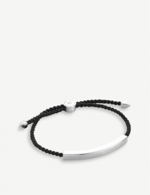 Monica Vinader Mens Silver Linear Sterling Silver Friendship Bracelet