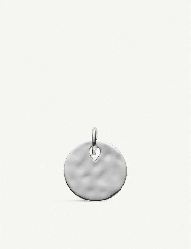 Ziggy hammered sterling silver pendant charm