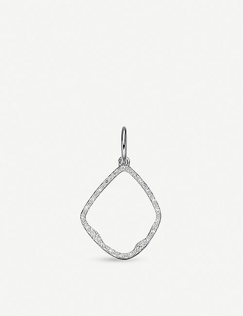 MONICA VINADER: Riva Hoop sterling silver and pavé diamonds pendant