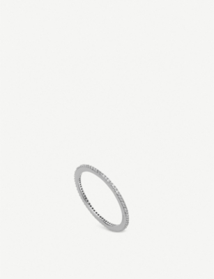 Monica Vinader Womens White Skinny Sterling Silver And Diamond Eternity Ring