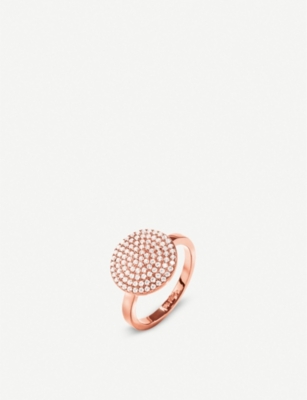 FOLLI FOLLIE Discus circle large rose gold plated ring