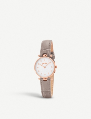 FOLLI FOLLIE Lady Club rose gold plated and leather watch