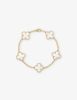 VAN CLEEF & ARPELS: Vintage Alhambra gold and mother-of-pearl bracelet