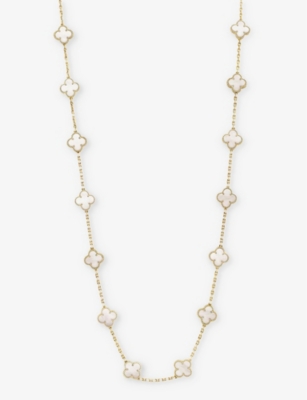 VAN CLEEF & ARPELS: Vintage Alhambra small 18ct yellow-gold and mother-of-pearl necklace
