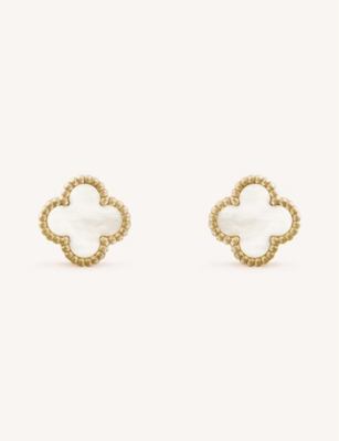 VAN CLEEF & ARPELS Sweet Alhambra gold and mother-of-pearl stud earrings