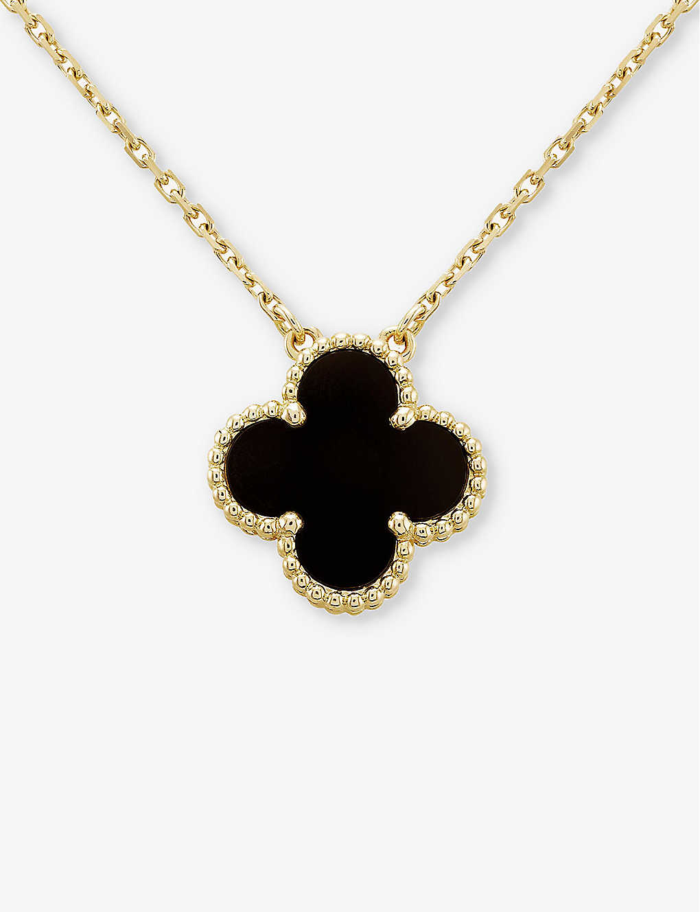 VAN CLEEF & ARPELS Vintage Alhambra gold and onyx pendant