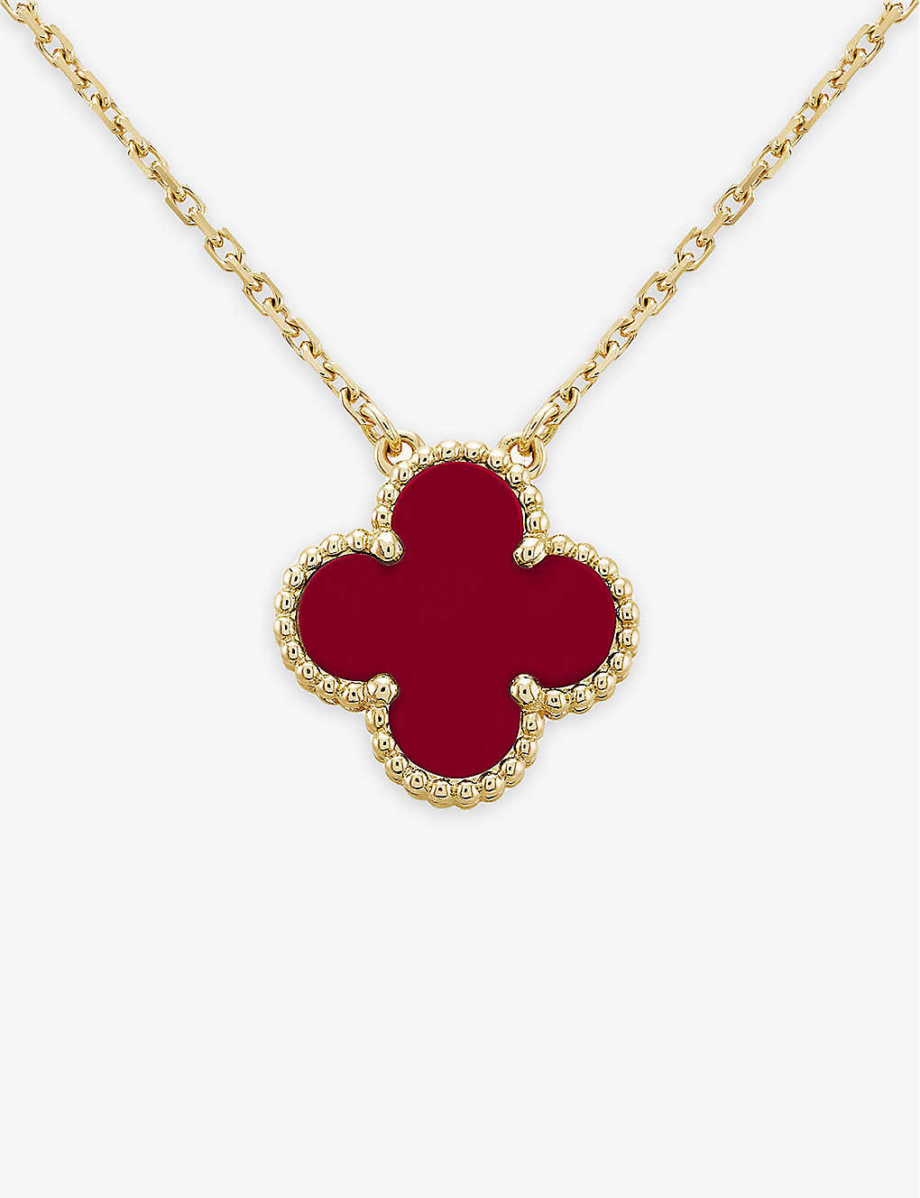 VAN CLEEF & ARPELS Vintage Alhambra gold and carnelian pendant