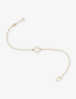 Shop Van Cleef & Arpels Womens Yellow Gold Sweet Alhambra Gold And Mother-of-pearl Bracelet