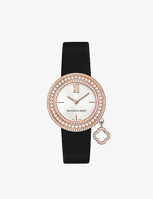 VAN CLEEF & ARPELS: Charms rose-gold and diamond watch