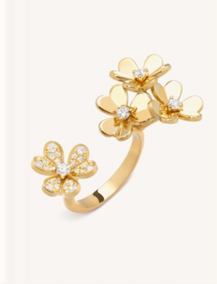 Van Cleef & Arpels Frivole 18ct Yellow-gold And Diamond Between The Finger Ring In 18k Yellow Gold