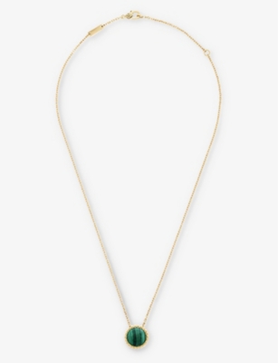 VAN CLEEF & ARPELS: Perlée Couleur yellow-gold and malachite necklace