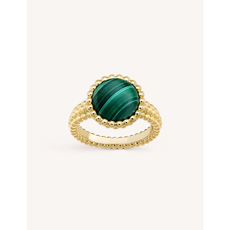 Van Cleef & Arpels Perlée Gold And Malachite Ring