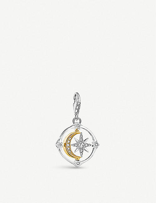 THOMAS SABO: Compass sterling-silver, 18ct yellow-gold and zirconia charm