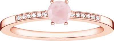 Thomas Sabo Glam Soul 18ct Rose Gold Plated Rose Quartz And Diamond Ring Selfridges Com