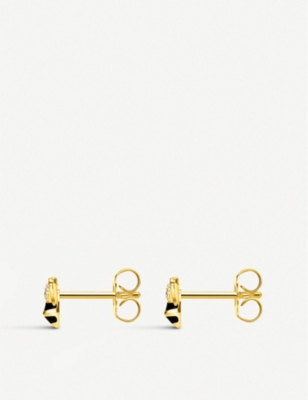 Thomas Sabo Bee 18ct Yellow Gold-plated And Zirconia Earrings In Multi-coloured