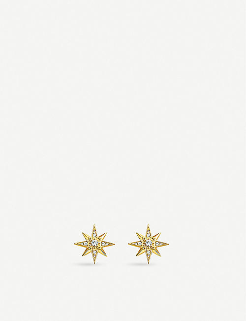 THOMAS SABO: Gold zirconia magic stars ear studs