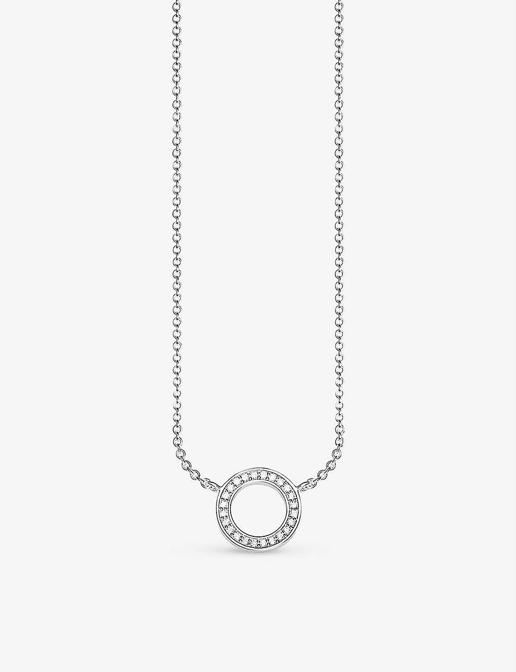 Thomas Sabo Classic Circle Small Sterling Silver And Zirconia Necklace
