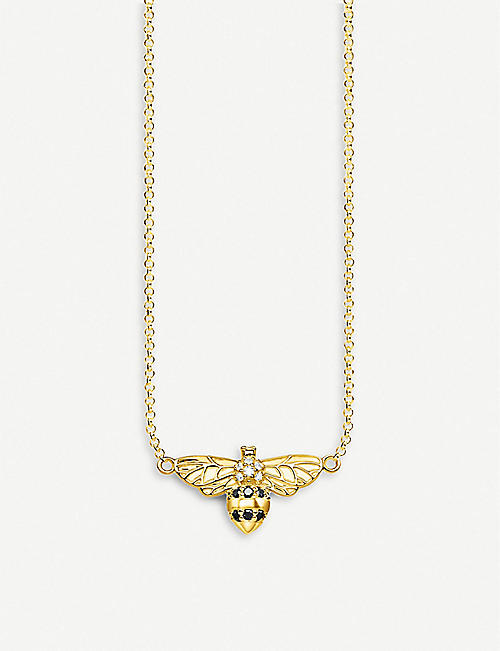 THOMAS SABO: Bee 18ct yellow-gold silver and zirconia necklace