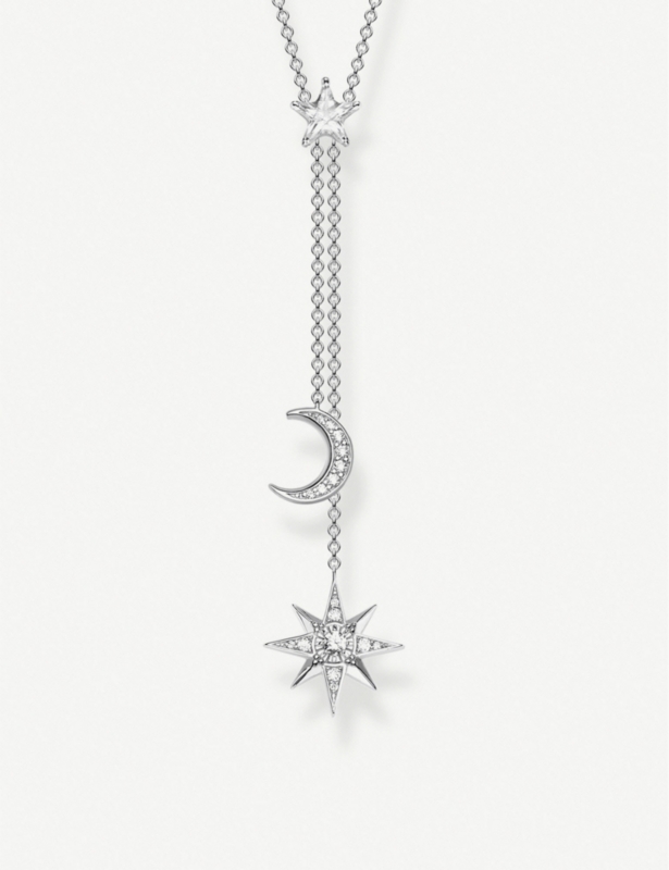 Magic Stars Moon sterling silver necklace