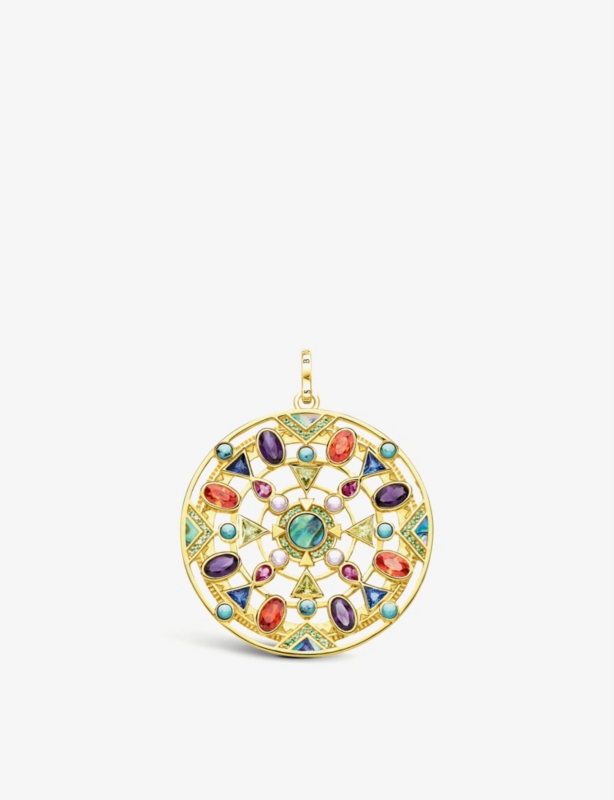 Paradise Colours 18ct yellow gold-plated gemstone pendant