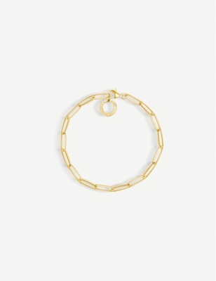 THOMAS SABO: Paper Clip chain 18ct yellow gold charm bracelet