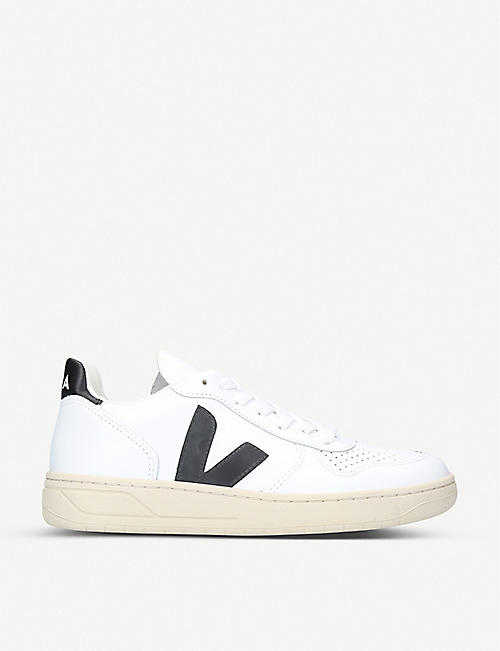 VEJA: Women's V10 extra white leather trainers
