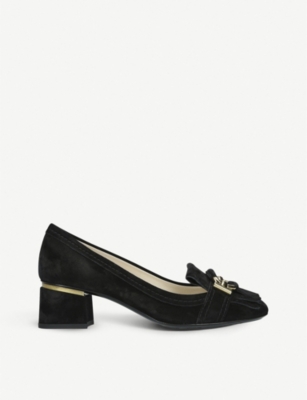TOD'S T RING FRANGIA EMBELLISHED SUEDE LOAFERS