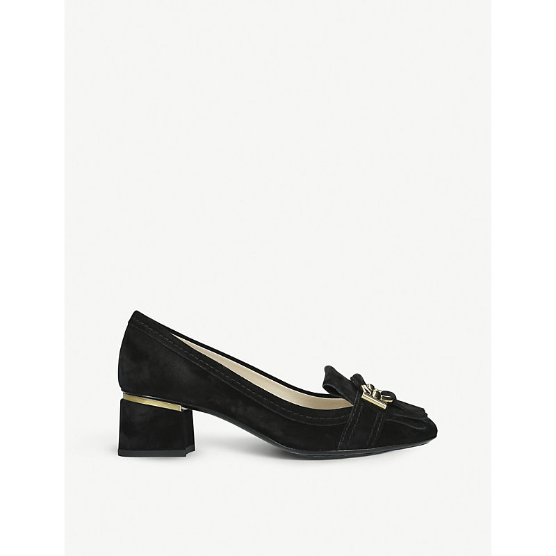 TOD'S T RING FRANGIA EMBELLISHED SUEDE LOAFERS