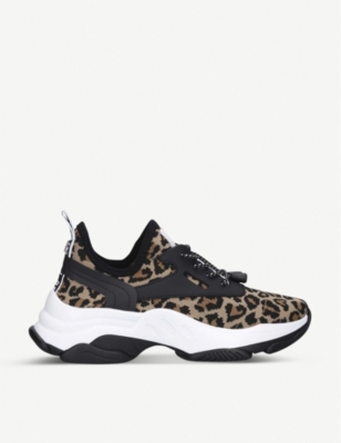 Match animal-print knitted trainers 