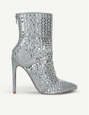 steve madden silver glitter boots