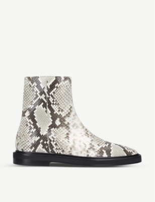 acne snakeskin boots