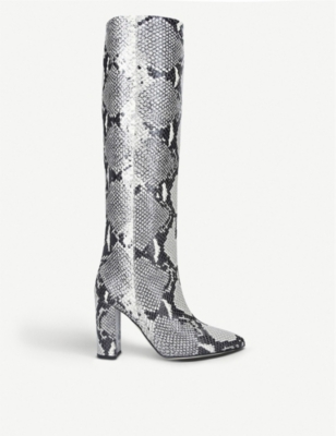 snake embossed boots