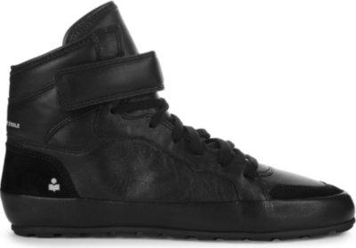 ISABEL MARANT - Bessy leather and suede high-top trainers | Selfridges.com