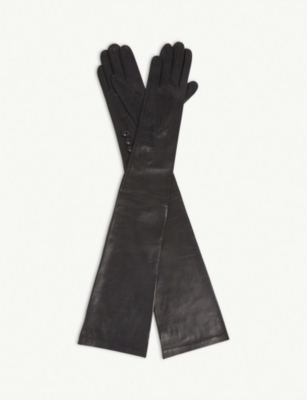 DENTS Long-length leather musketeer gloves
