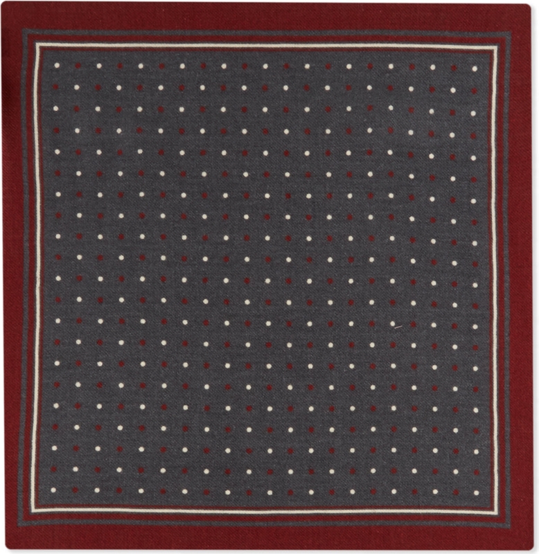 Wool polka dot pocket square