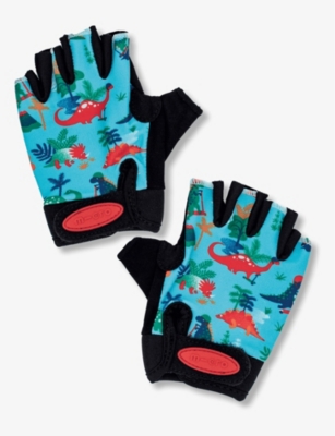 MICRO SCOOTER: Dino graphic-print fingerless gloves 3-10 years