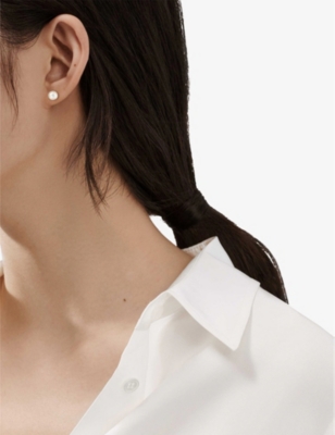 TIFFANY & CO: 18ct white-gold pearl earrings