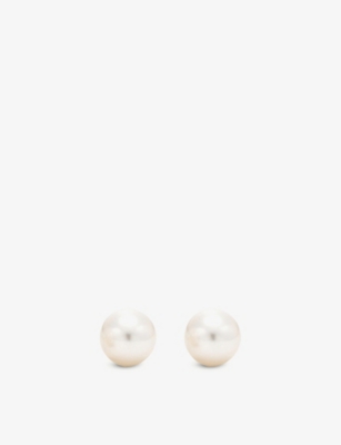 Tiffany & Co Womens 18ct White-gold Pearl Earrings In Silver