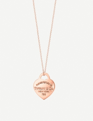 Tiffany rose gold on sale heart necklace