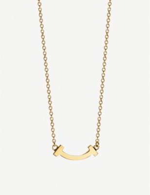 Tiffany & Co. Tiffany T Smile 18ct Yellow-gold And Diamond Necklace in  White